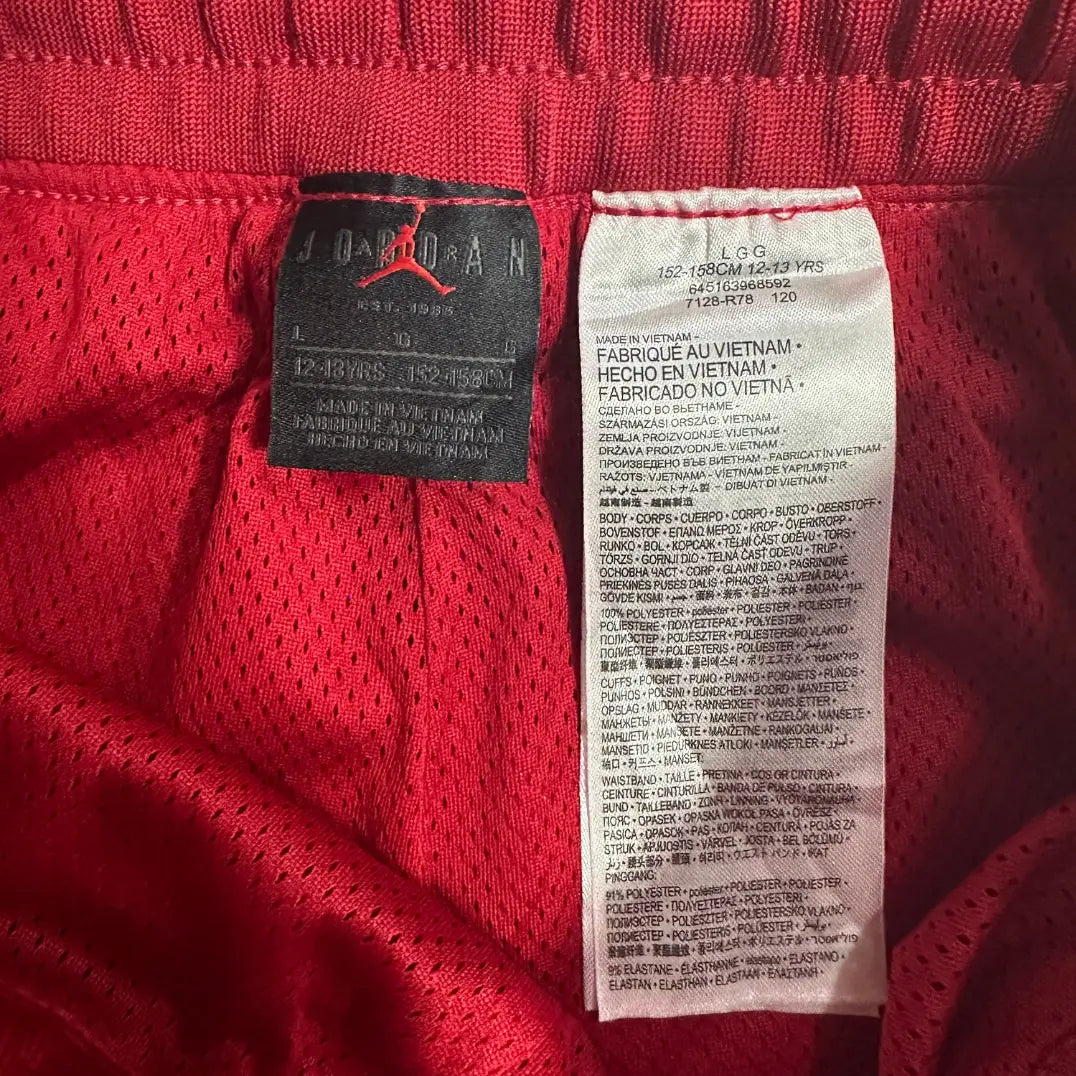 Jordan Kids Red Track Pants with Black Side Panels