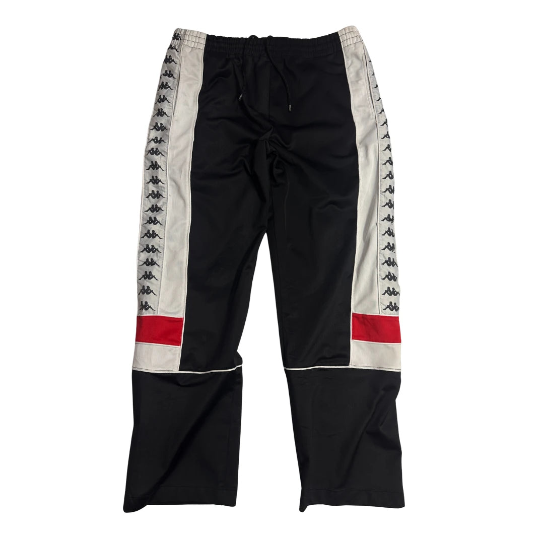 Kappa Black Track Pants with Iconic Side Tape