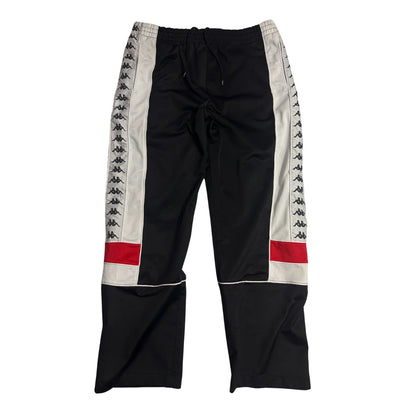 Kappa Black Track Pants with Iconic Side Tape