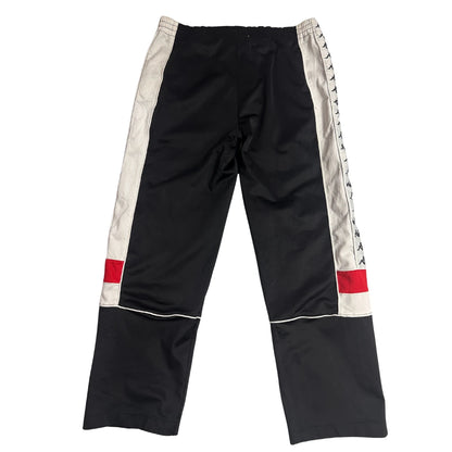 Kappa Black Track Pants with Iconic Side Tape