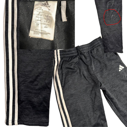 Adidas Charcoal Heather 3 Stripe Track Pants(XL)