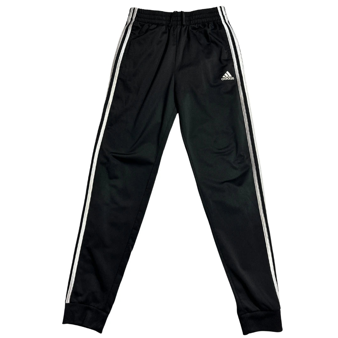 Adidas Classic Black Track Pants with White Stripes