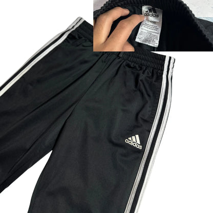 Adidas Classic Black Track Pants with White Stripes