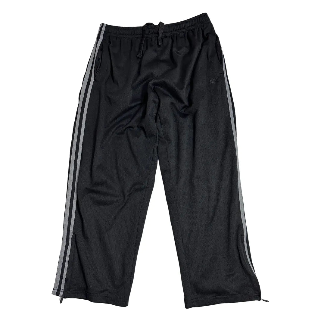 Starter Black Mesh Track Pants with Grey Stripes 🖤