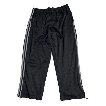 Starter Black Mesh Track Pants with Grey Stripes 🖤