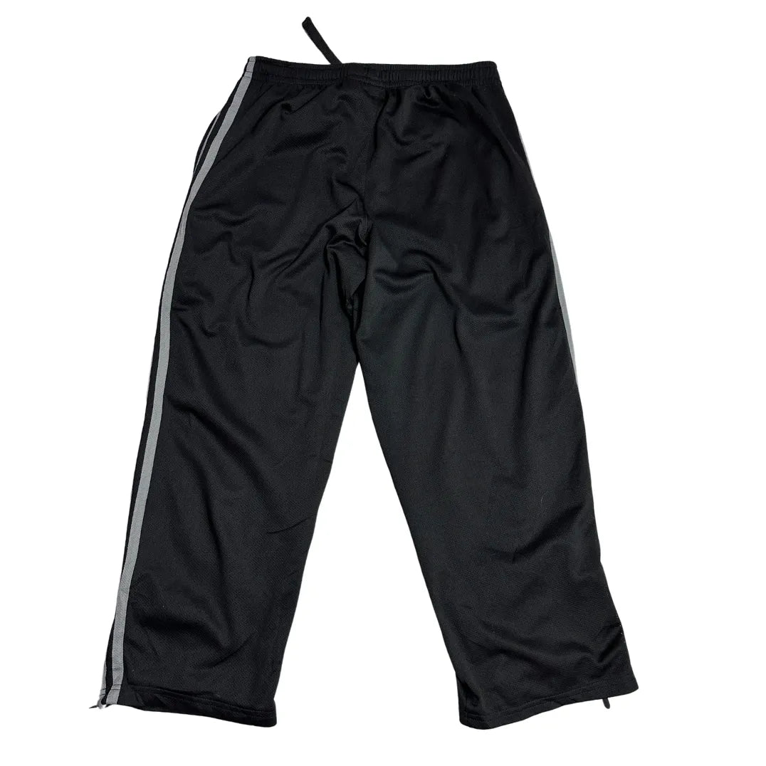 Starter Black Mesh Track Pants with Grey Stripes 🖤
