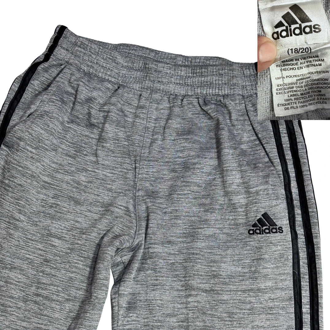 Adidas® Grey Striped Performance Track Pants(S)