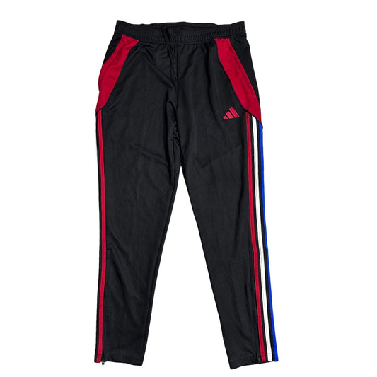 Adidas® Black Performance Track Pants with Multi-Color Panels(L)