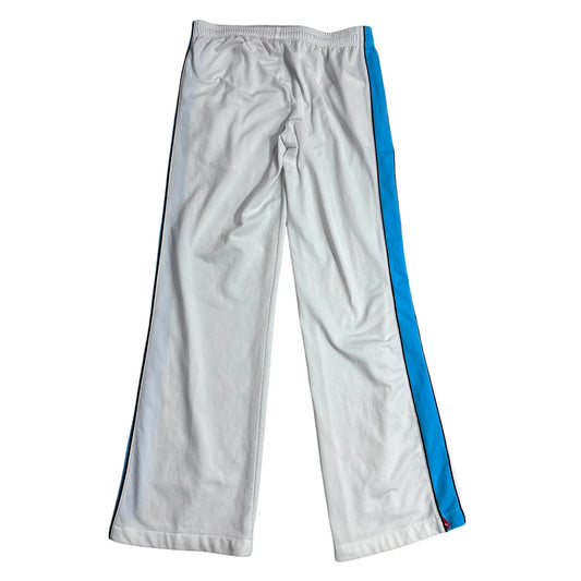 Puma® White Track Pants with Blue Side Stripe(M)