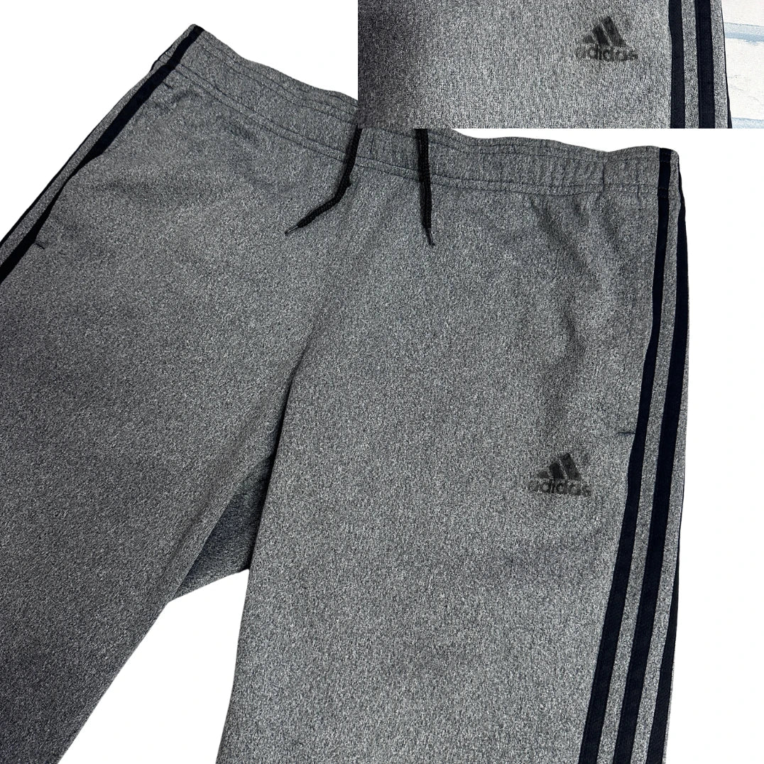Adidas® Grey 3-Stripes Track Pants ⚡(XL)