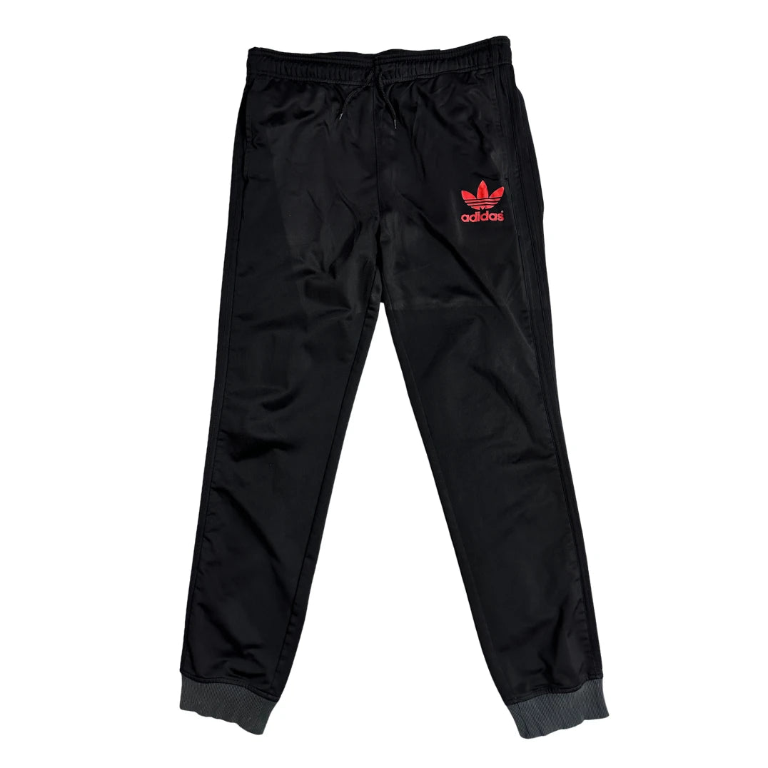 Adidas® Black Jogger Trousers with Red Trefoil 🔴(L)