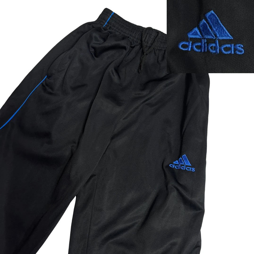 Adidas® Black Track Trousers with Blue Detail ⚡(S)