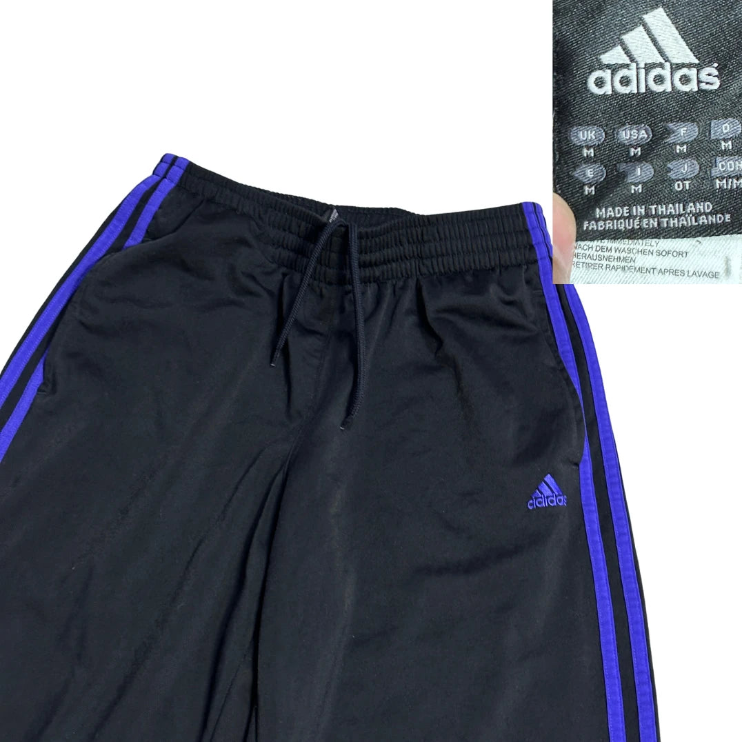 Adidas® Black Purple Side Stripe Track Trousers (M)