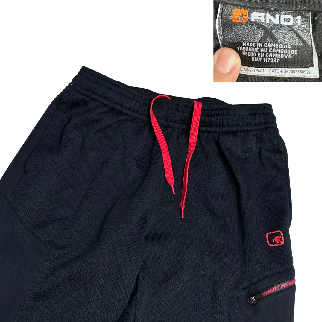 AND1® Black Red Performance Track Trousers ❤️🖤(M)