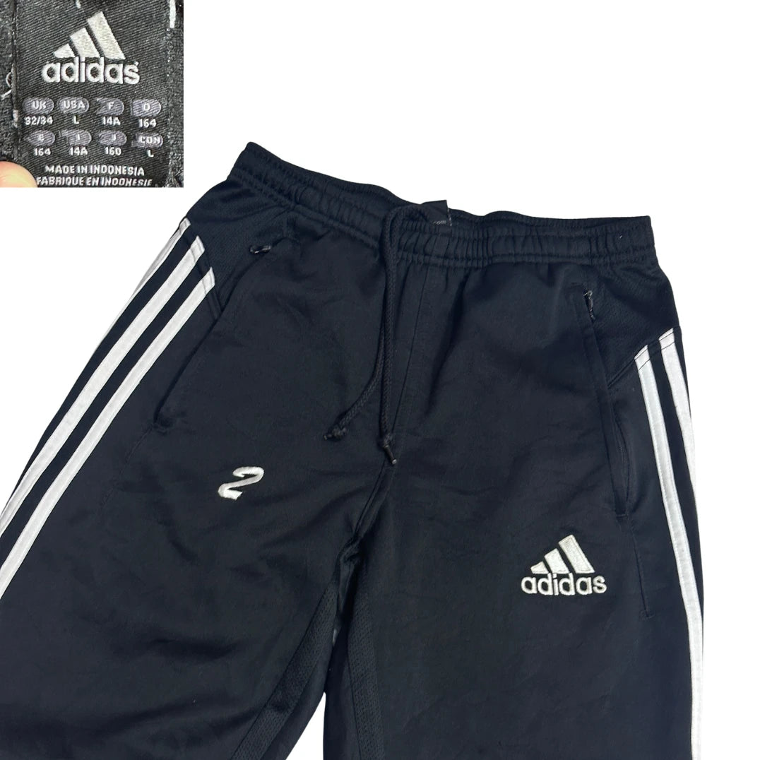 Adidas® Black Striped Performance Track Trousers (L)