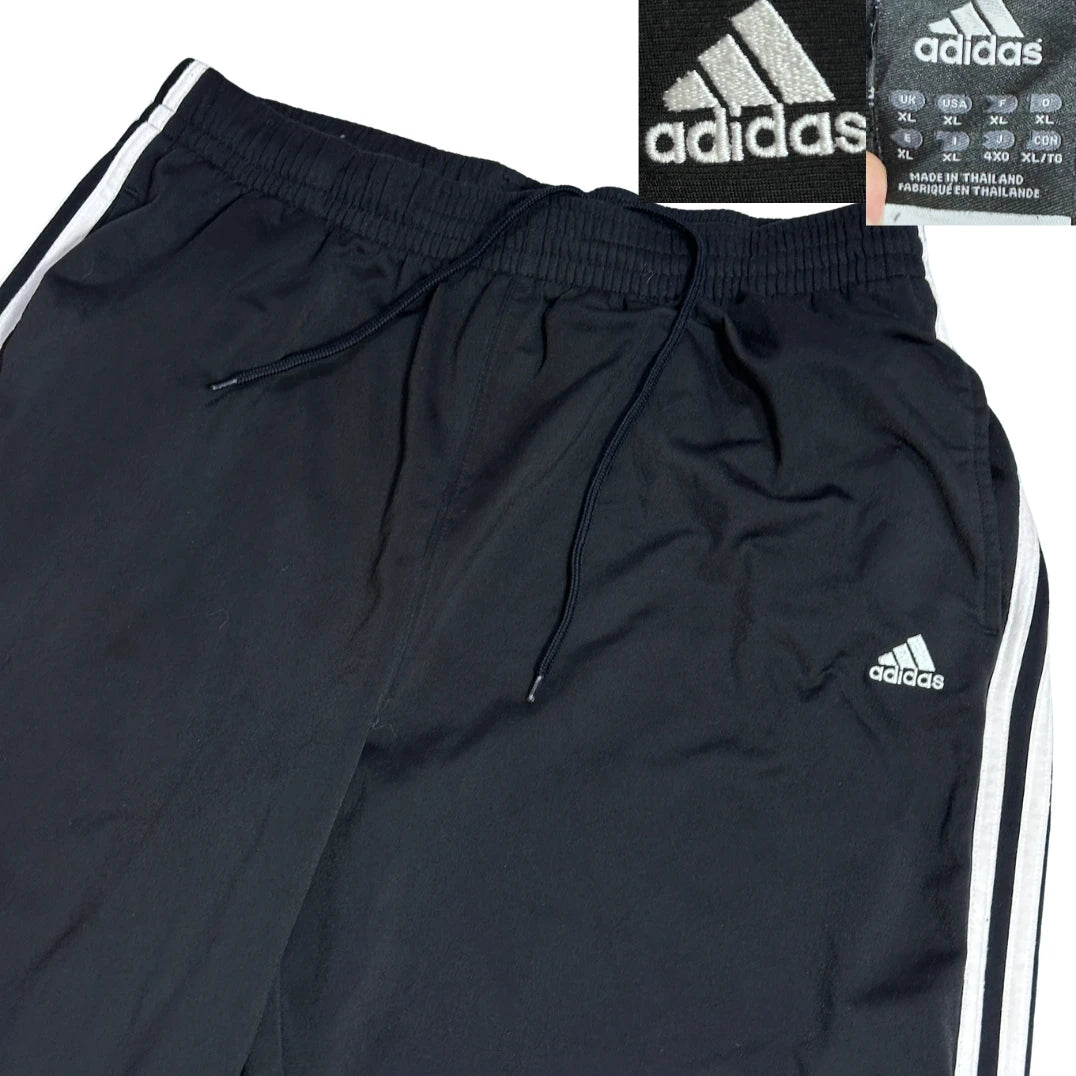 Adidas® Black Three Stripe Athletic Track Trousers(XL)