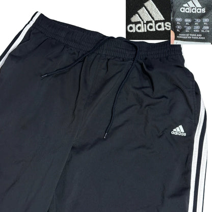 Adidas® Black Three Stripe Athletic Track Trousers(XL)