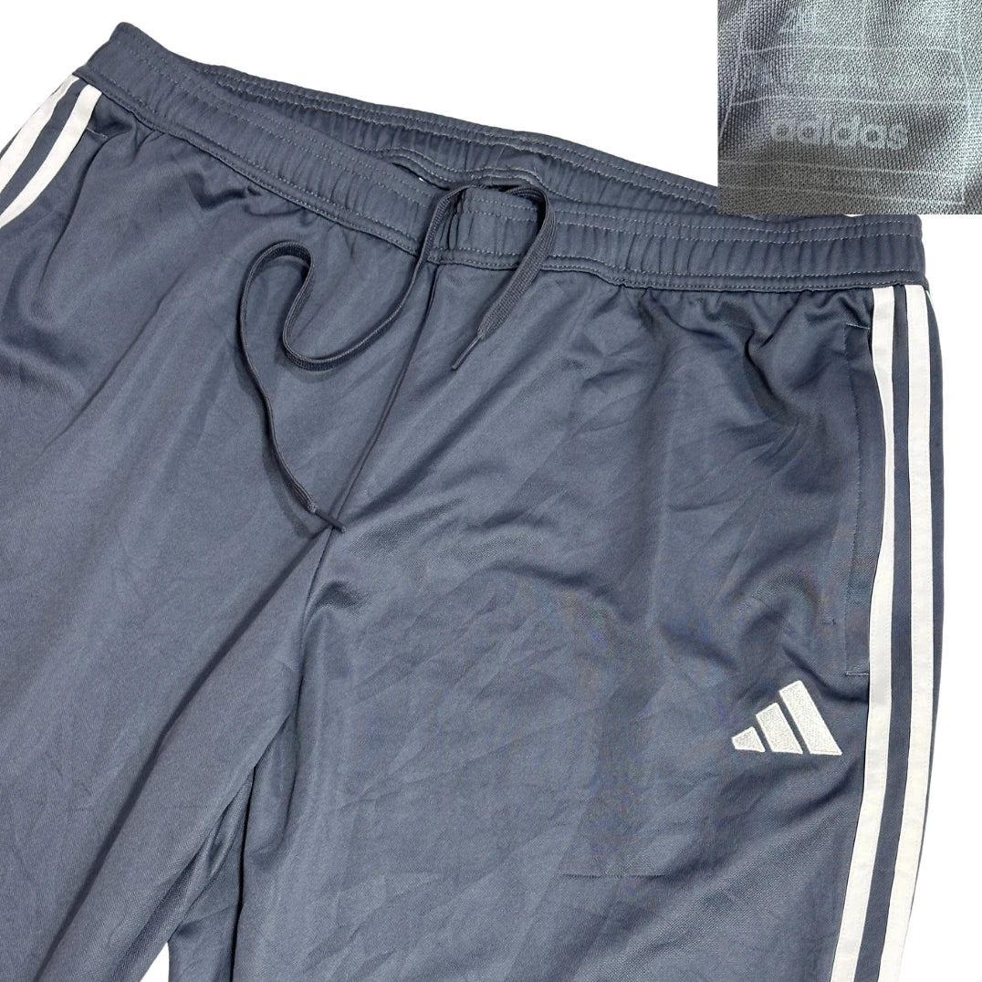 Adidas® Grey Three Stripe Cropped Track Trousers(2XL)