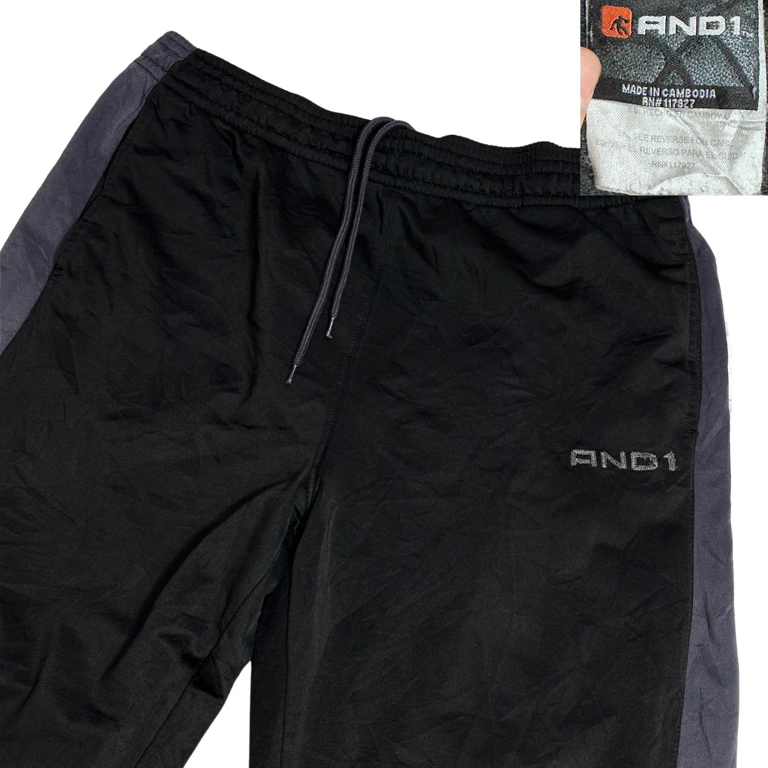 AND1® Black Athletic Track Trousers(L)