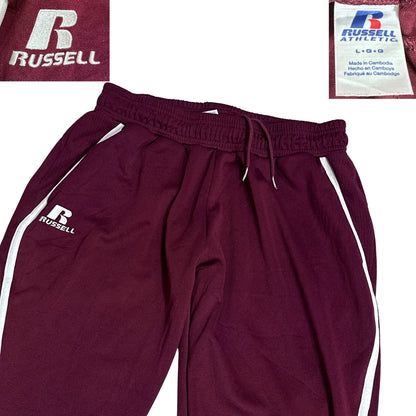 Russell® Maroon Athletic Track Trousers(L)