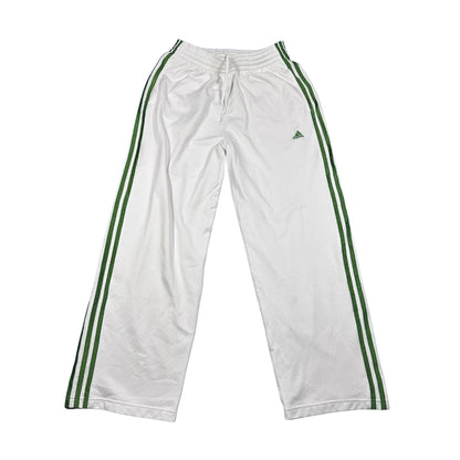 Adidas® White Green Stripe Track Trousers(L)