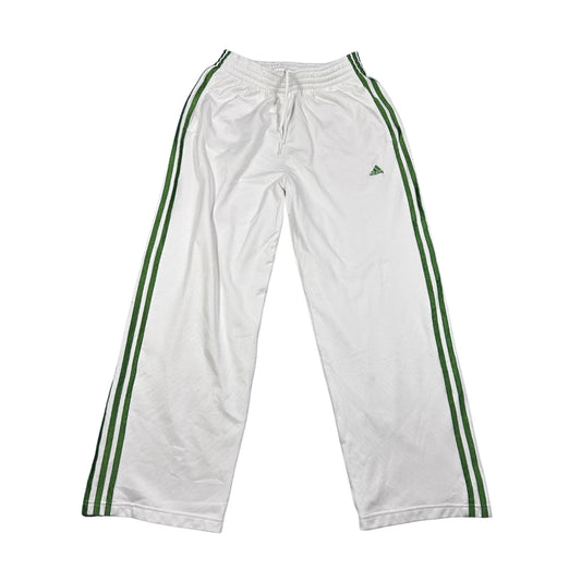 Adidas® White Green Stripe Track Trousers(L)