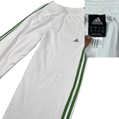 Adidas® White Green Stripe Track Trousers(L)
