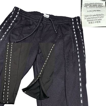Pink Active® Black Side Tape Athletic Track Pants(M)
