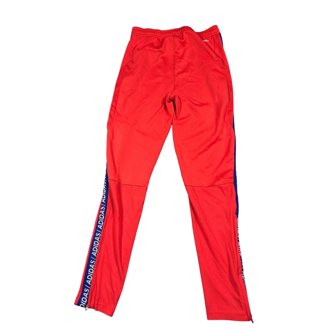 Adidas® Red Tapered Training Track Pants(S)