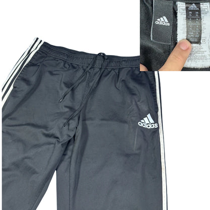 Adidas® Black Three-Stripes Track Pants(XL)