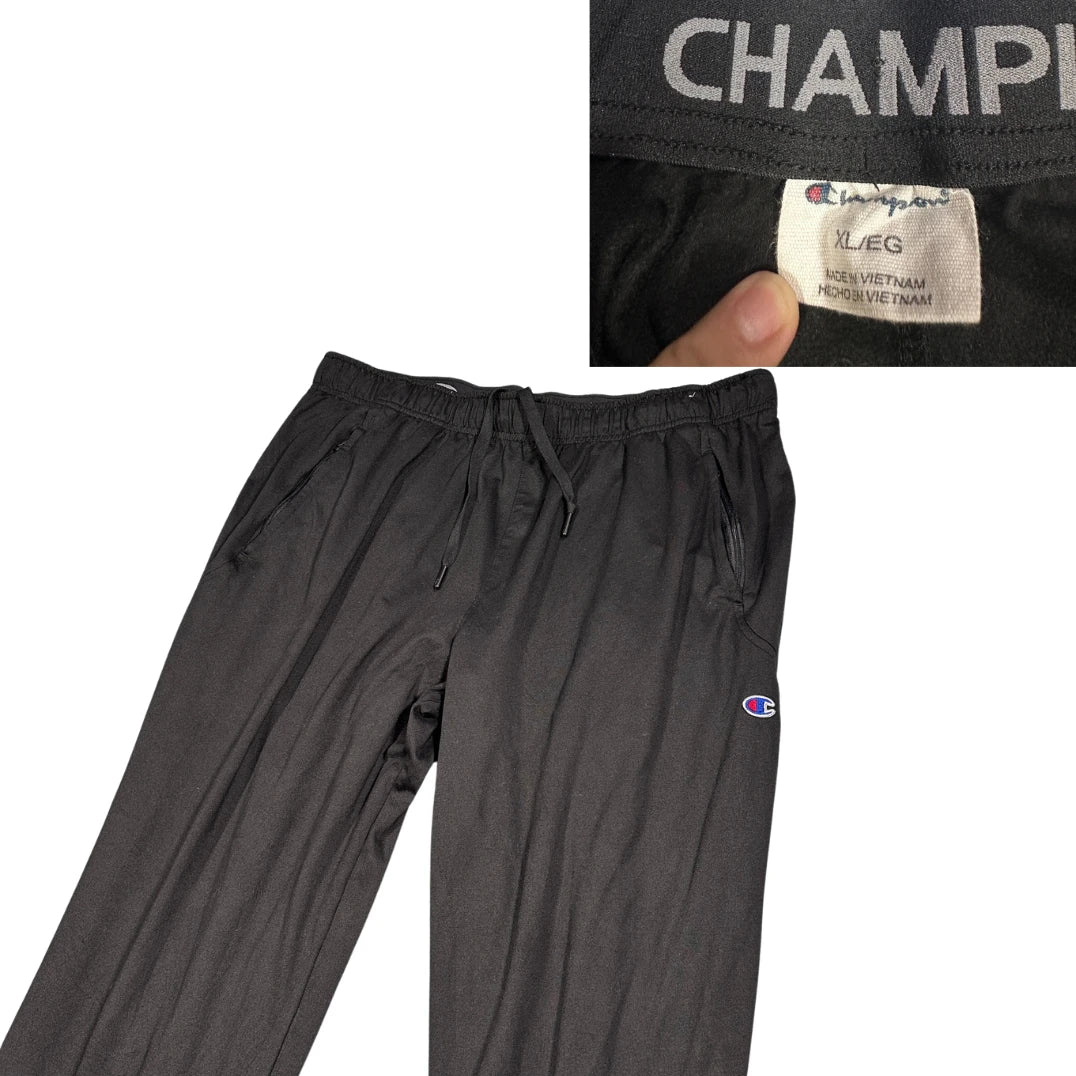 Champion® Black Athletic Track Pants(XL)