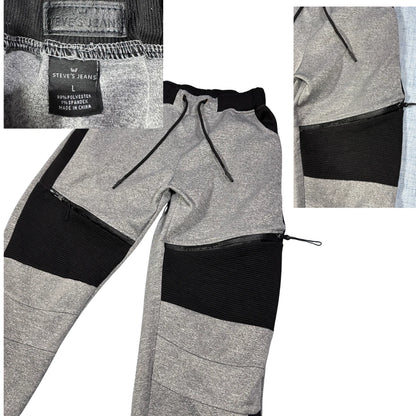 Steve's Jeans® Grey Panel Jogger Trousers(L)