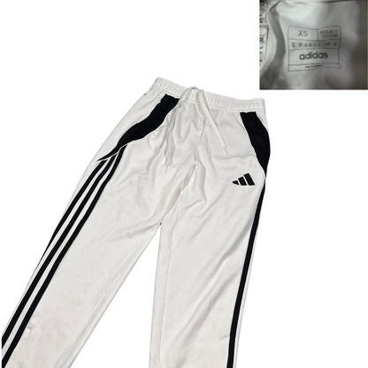Adidas® White Three-Stripe Training Track Pants(XS)