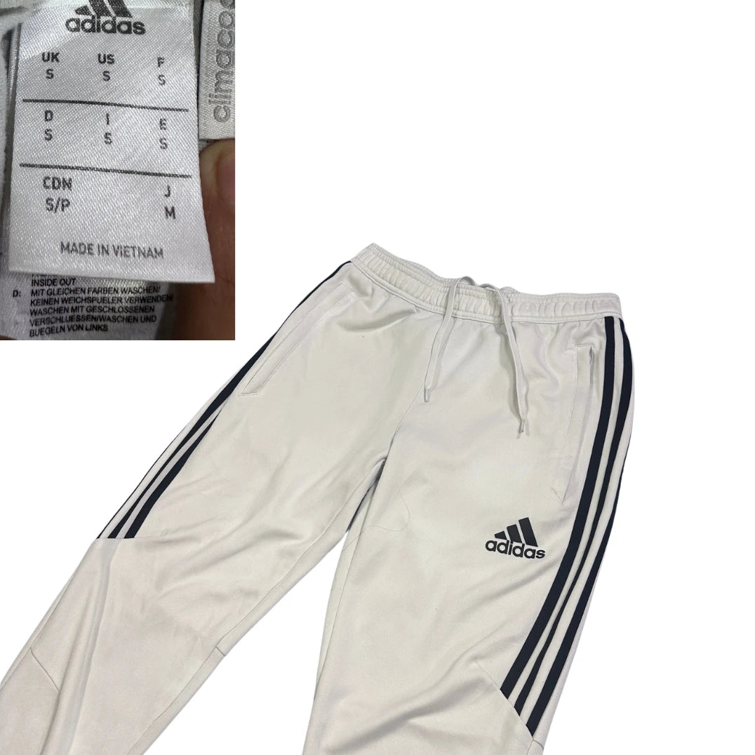 Adidas® White Tapered Training Track Pants(S)