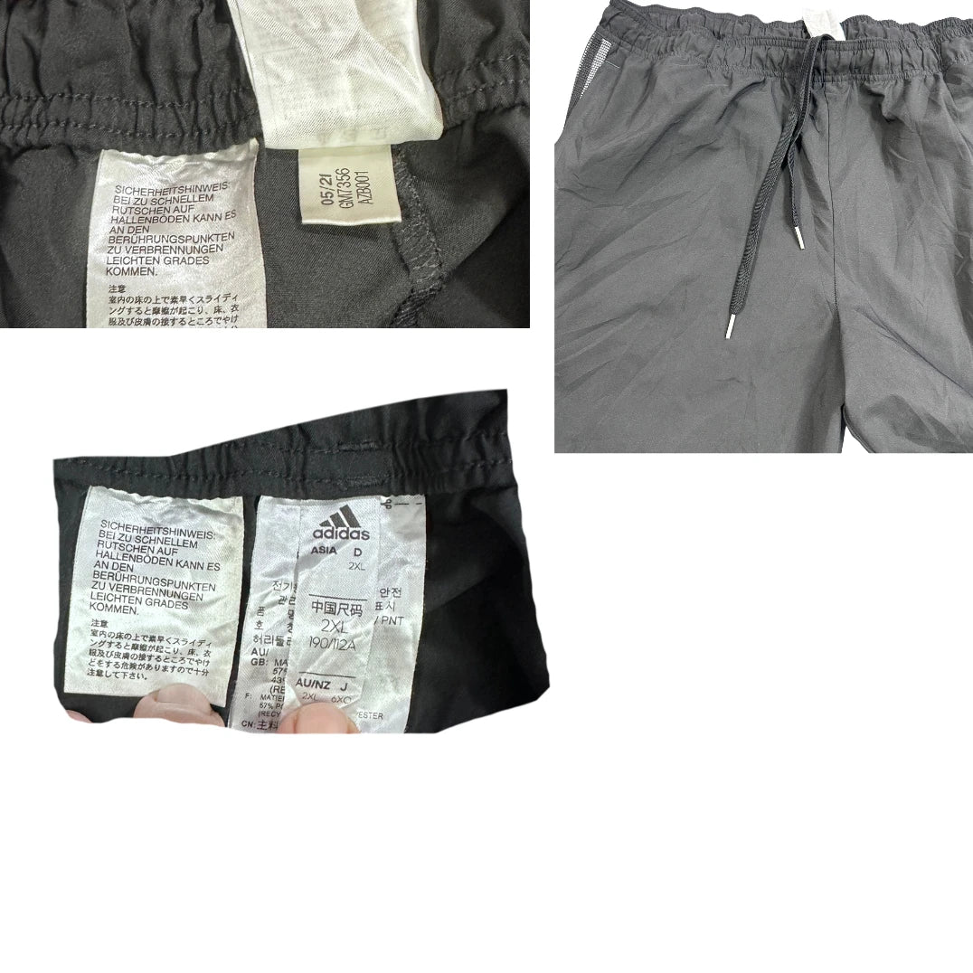 Adidas® Black 3-Stripe Woven Track Pants(2XL)