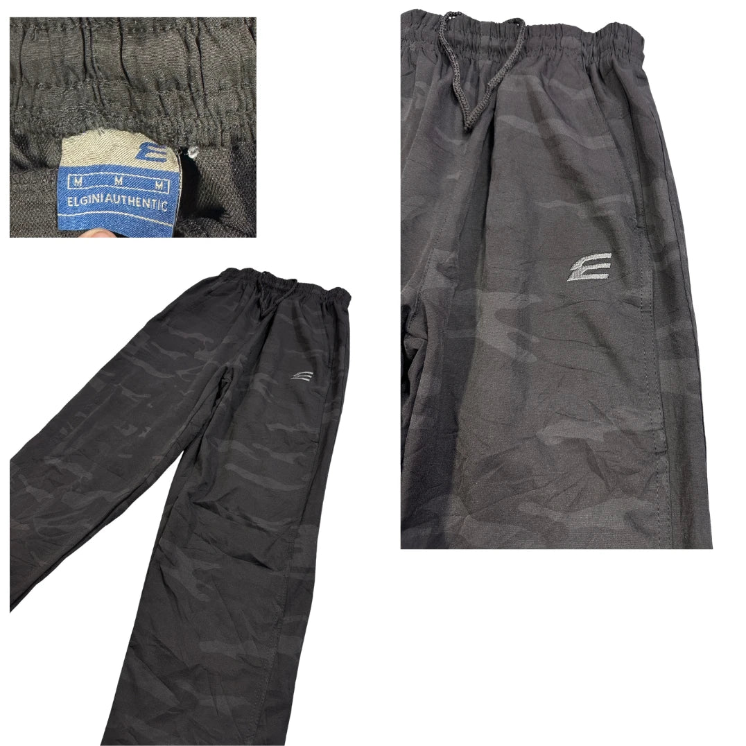 Elgini Authentic® Black Camo Athletic Track Pants(M)