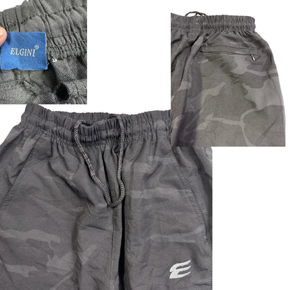 Elgini Authentic® Black Camo Athletic Track Pants(M)