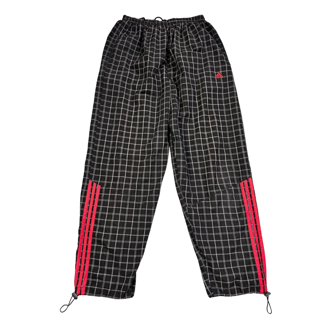 Adidas® Black Checkered Track Trousers(XL)