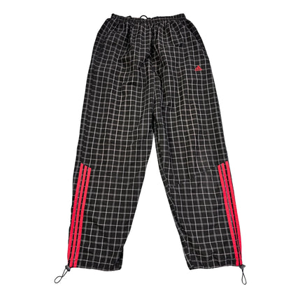 Adidas® Black Checkered Track Trousers(XL)