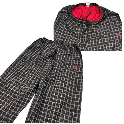 Adidas® Black Checkered Track Trousers(XL)