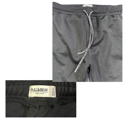 Pull&Bear® Black Side Stripe Casual Trousers(M)