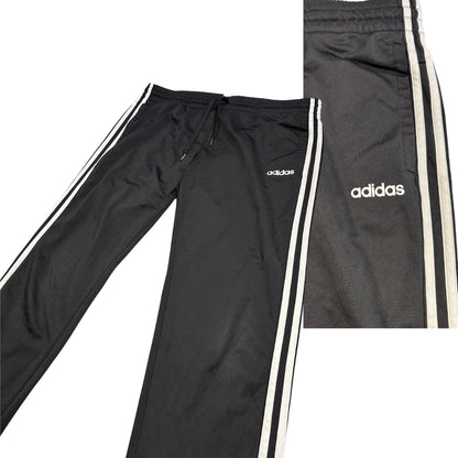 Adidas® Black Three Stripe Track Pants(L)