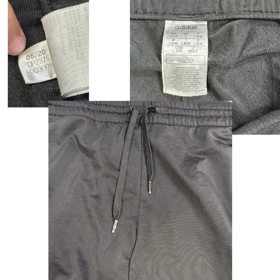 Adidas® Black Three Stripe Track Pants(L)