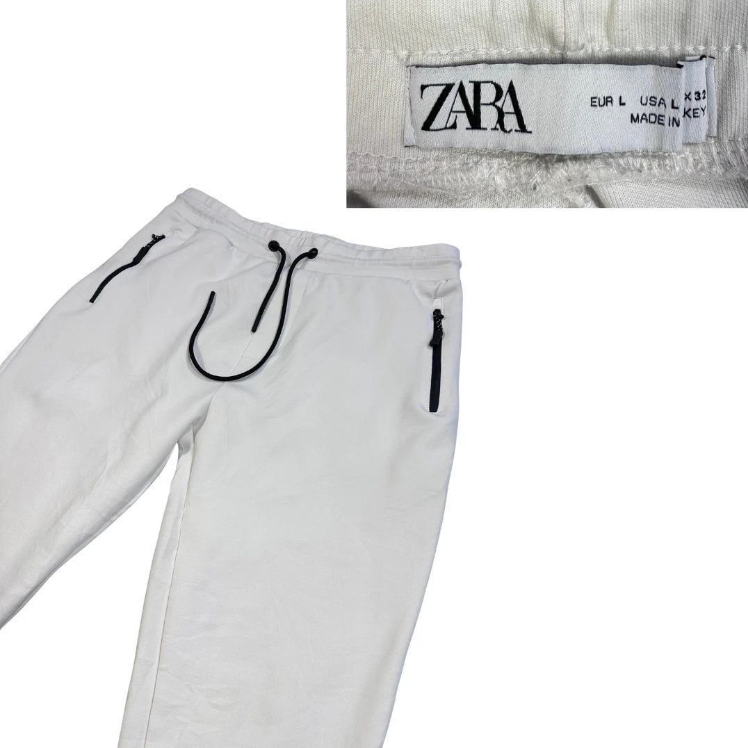 Zara® White Casual Jogger Pants(L)