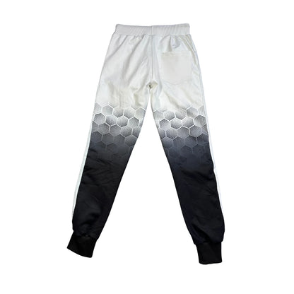 White & Black Gradient Athletic Jogger Pants(S)