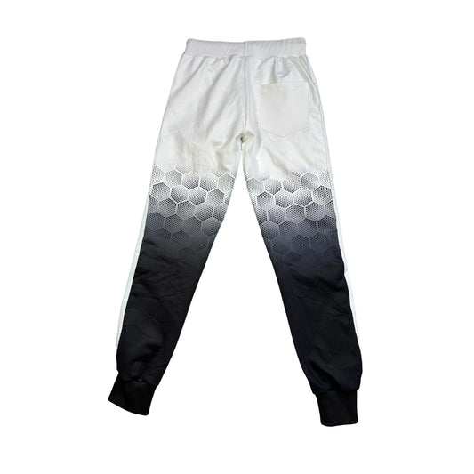 White & Black Gradient Athletic Jogger Pants(S)