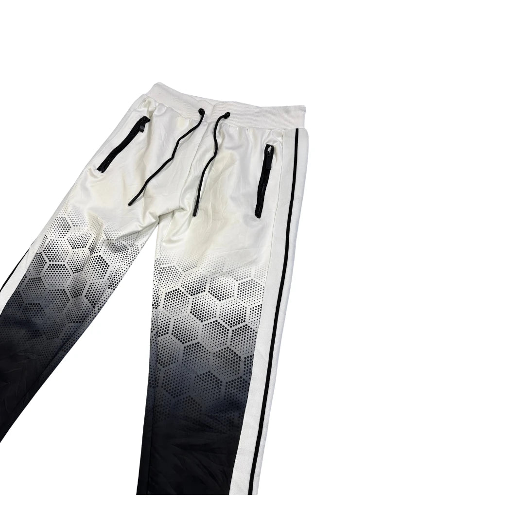 White & Black Gradient Athletic Jogger Pants(S)