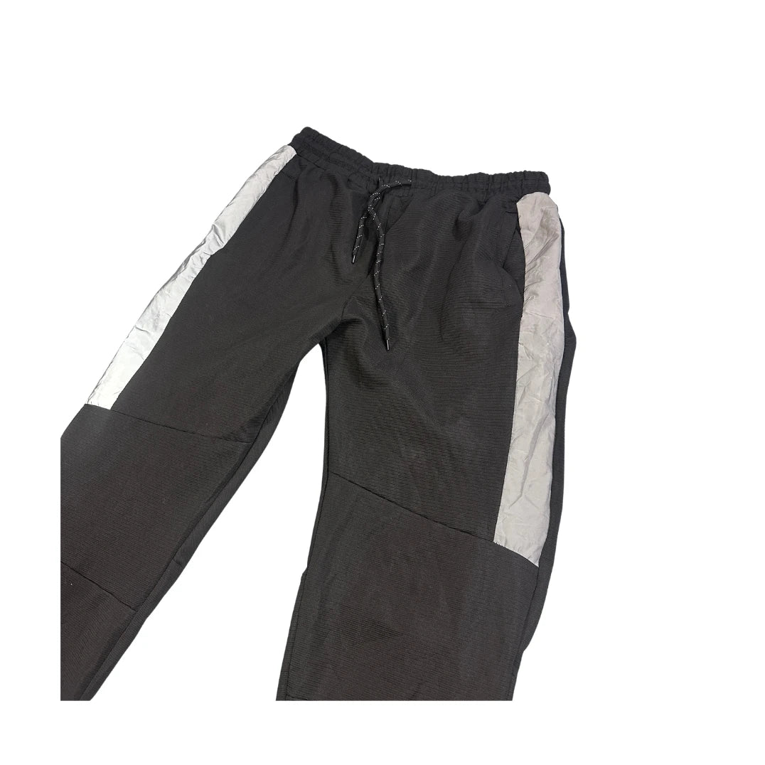 Black Reflective Panel Sports Jogger Trousers(L)