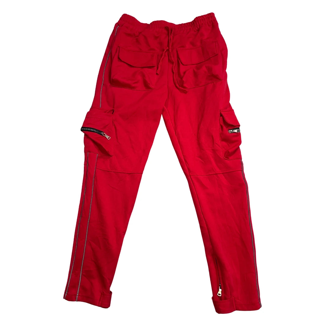 Red Cargo Utility Jogger Pants(L)