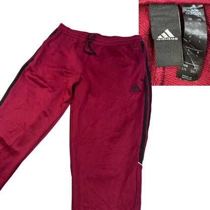 Adidas® Maroon Three Stripe Track Trousers(L)